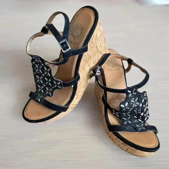 Yellow box Uptown cork platform wedge sandals Size 8.5 - Picture 1 of 10